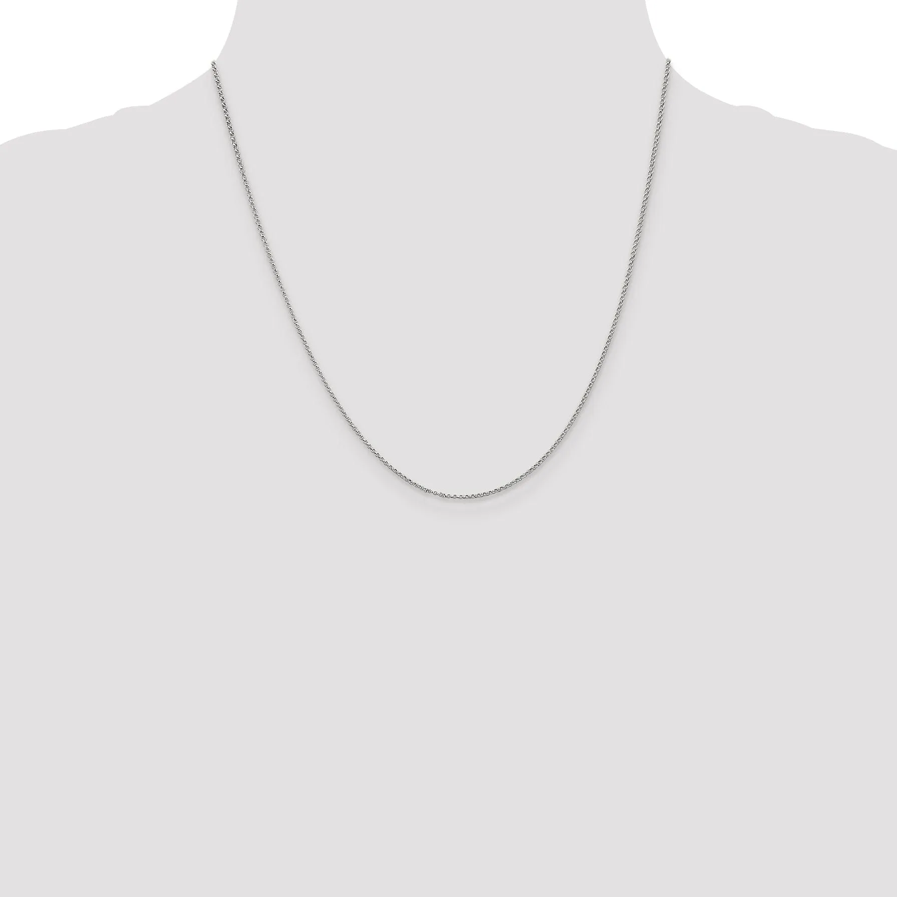 14k White Gold 1.15 mm Rolo Pendant Chain