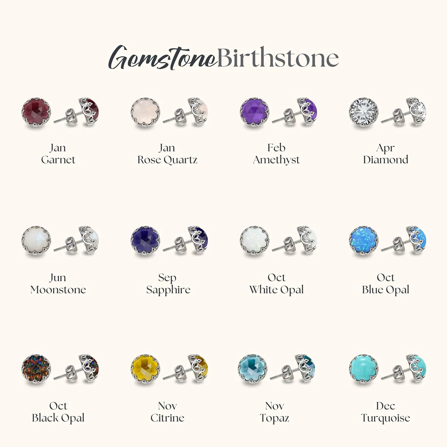 925 Sterling Silver Garnet Studs Earrings for Women - Sterling Silver Earrings Studs - January Birthstone Earrings - Garnet Earrings for Women - Minimalist Earrings for Women
