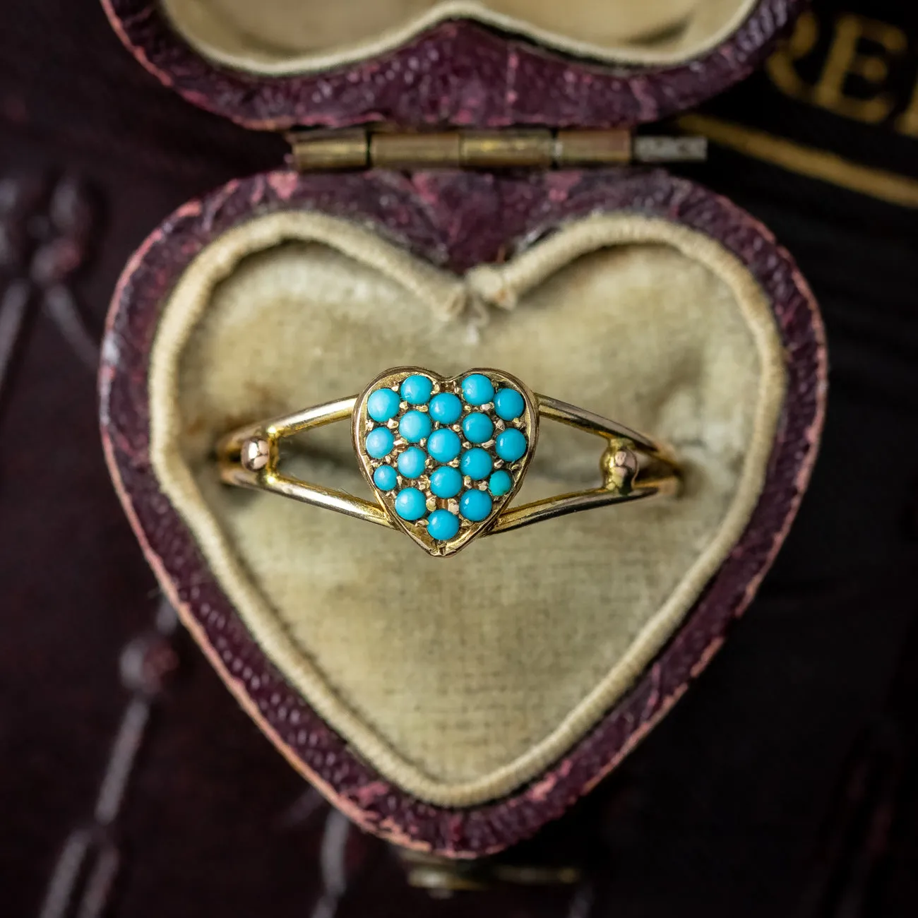 Antique Victorian Turquoise Heart Ring