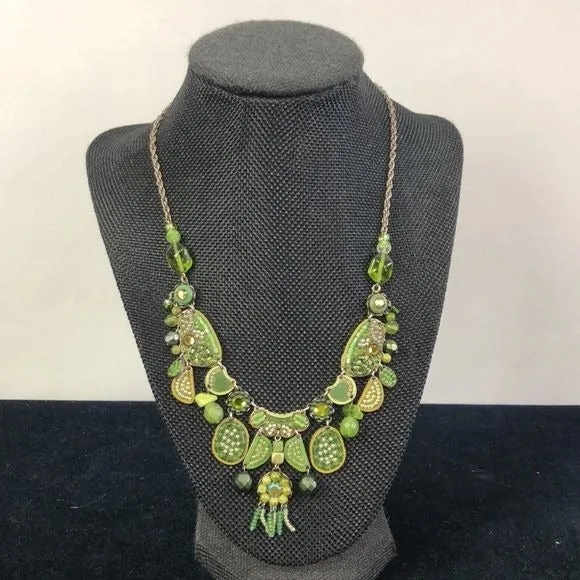 Ayala Bar Green Beaded Necklace/Dangle Earrings