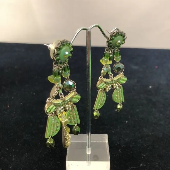 Ayala Bar Green Beaded Necklace/Dangle Earrings