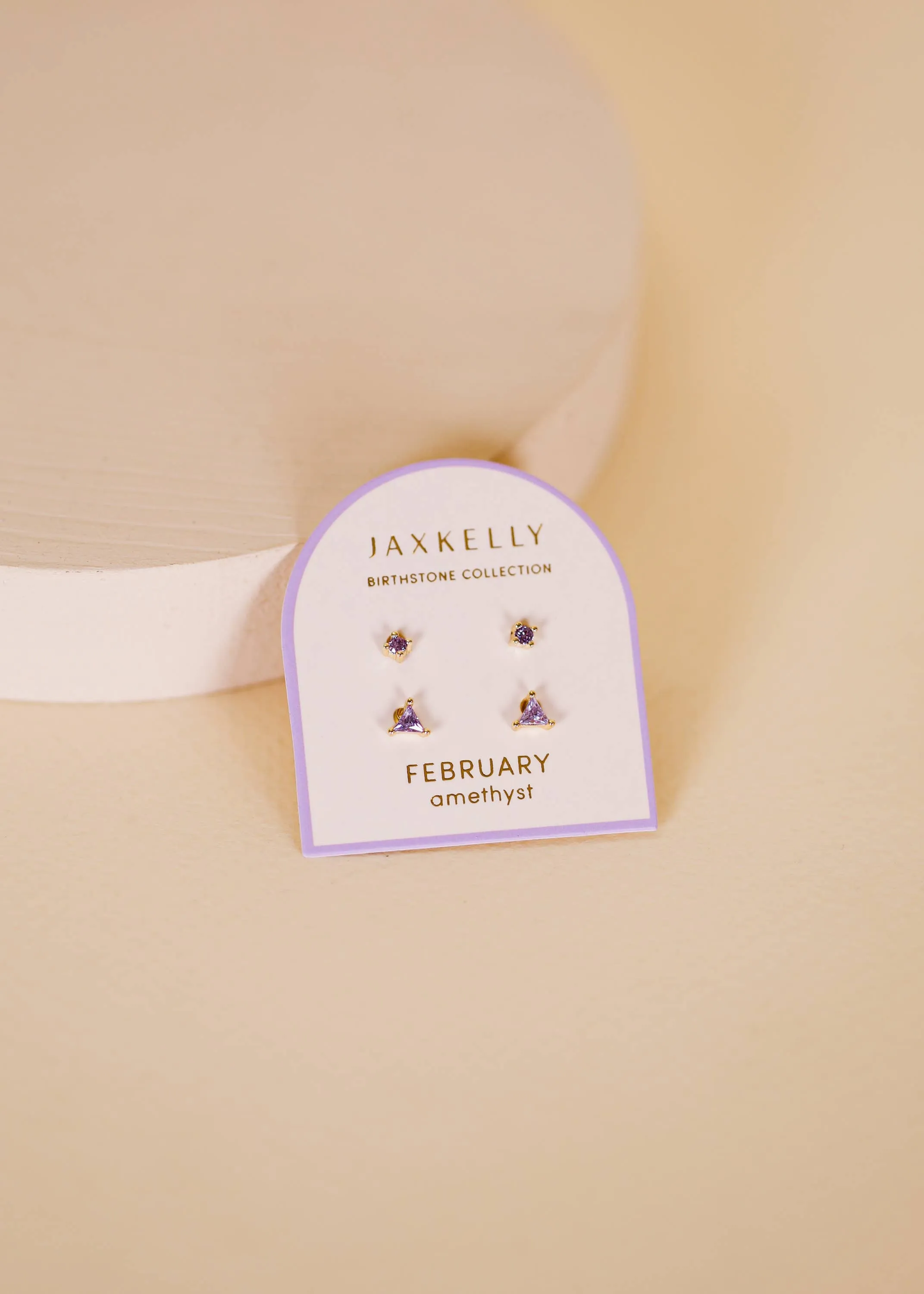 Birthstone Stud Earring Set - February