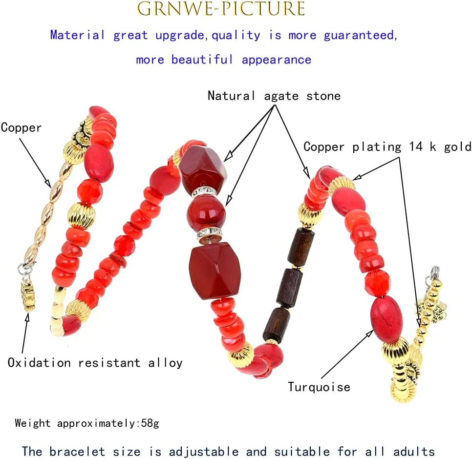 Boho Multilayer Irregular Agate Beads Charm Bracelets for Women Vintage Jade Stone Man Bracelets Yoga Bangles Ethnic Jewelry