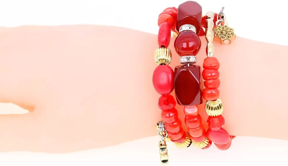 Boho Multilayer Irregular Agate Beads Charm Bracelets for Women Vintage Jade Stone Man Bracelets Yoga Bangles Ethnic Jewelry