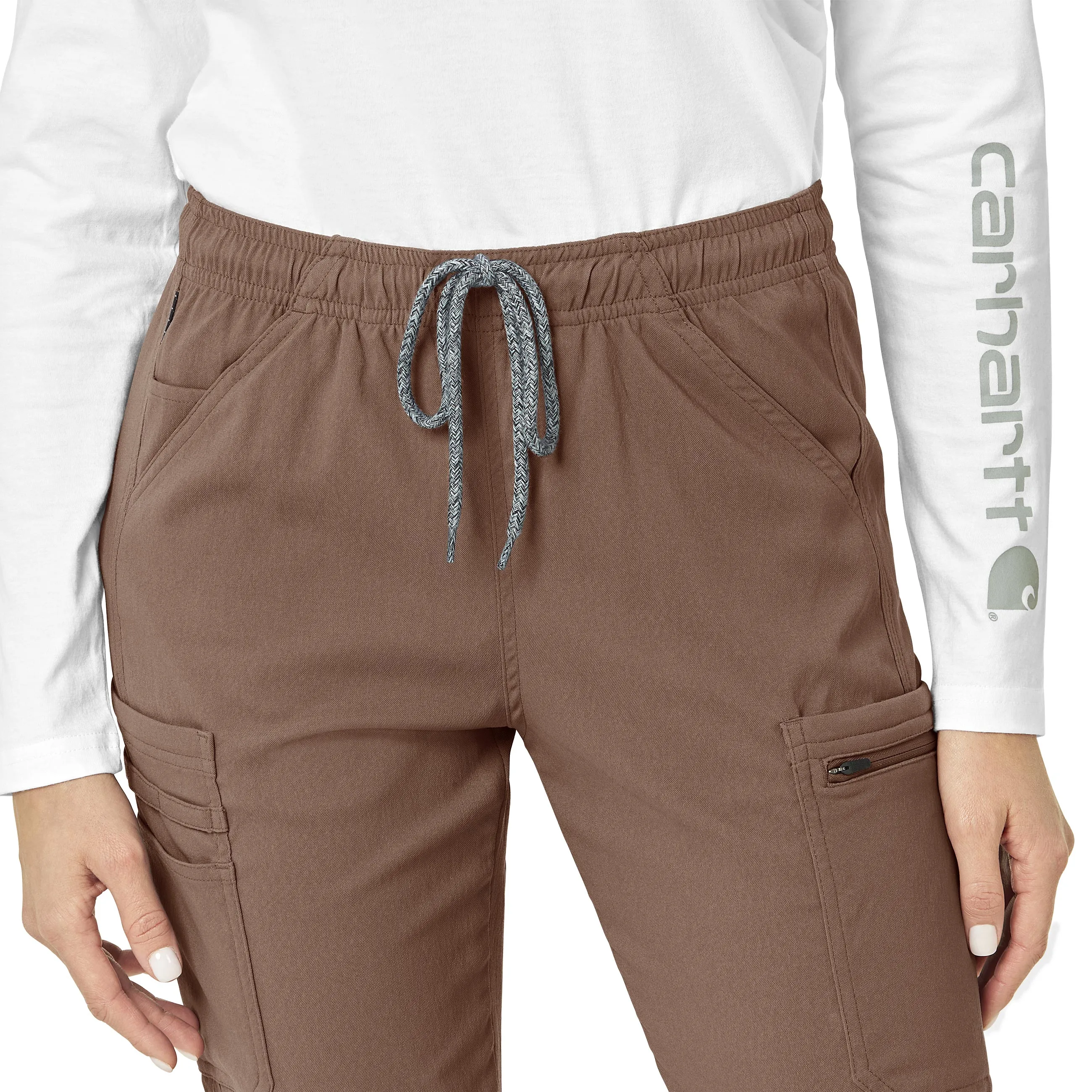 Carhartt Rugged Flex Peak Women's Cargo Jogger Scrub Pant - Nutmeg