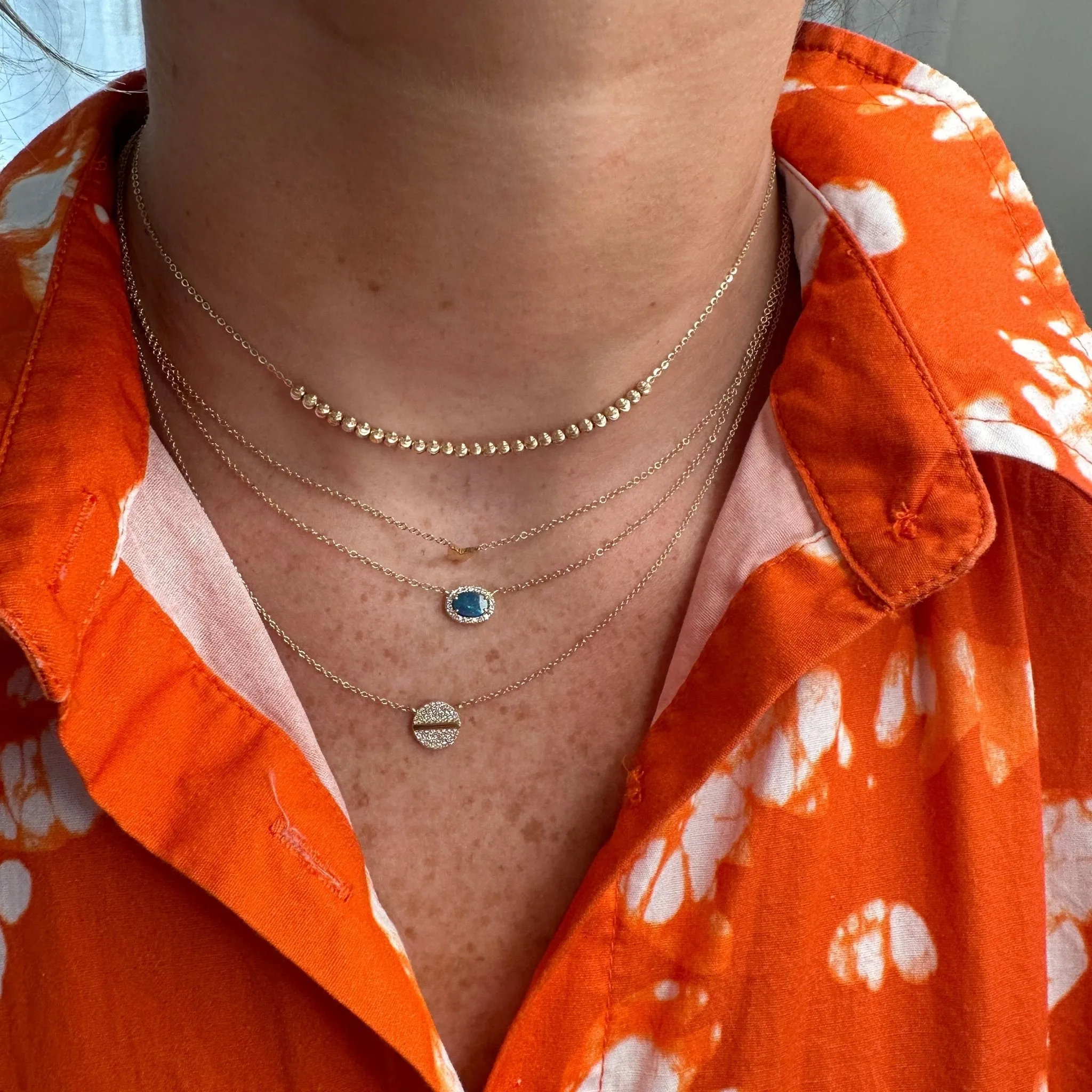 Faceted Bead Station Necklace