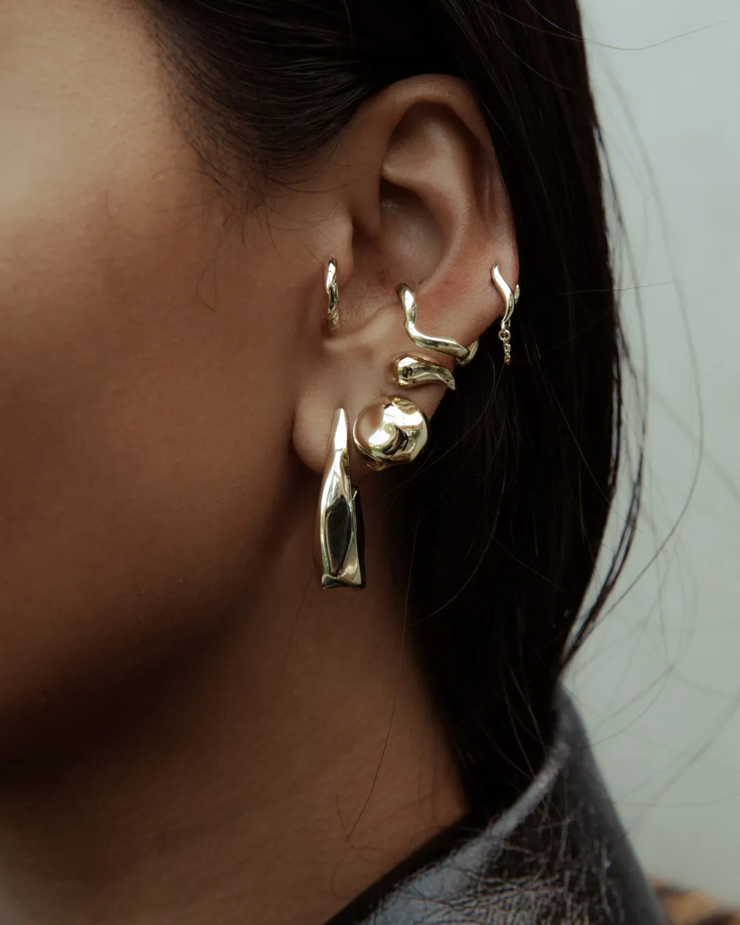 Hook Hammered Earrings