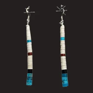Kewa Pueblo Hand-rolled Bead Earrings