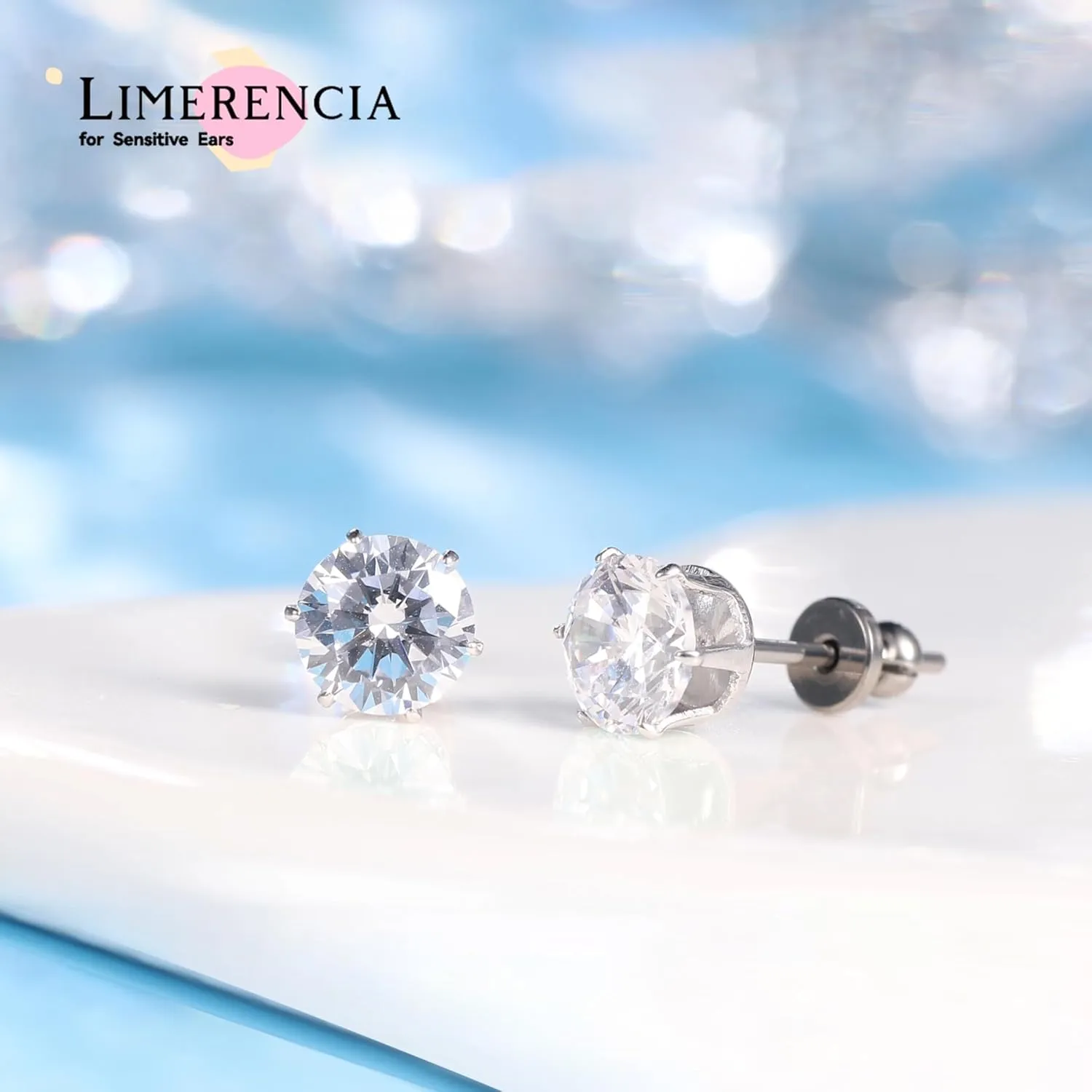 limerencia Pure Titanium Stud Earrings F136 Implant Grade Hypoallergenic Earrings Birthstone Stud Earrings Jewelry Gifts for Women