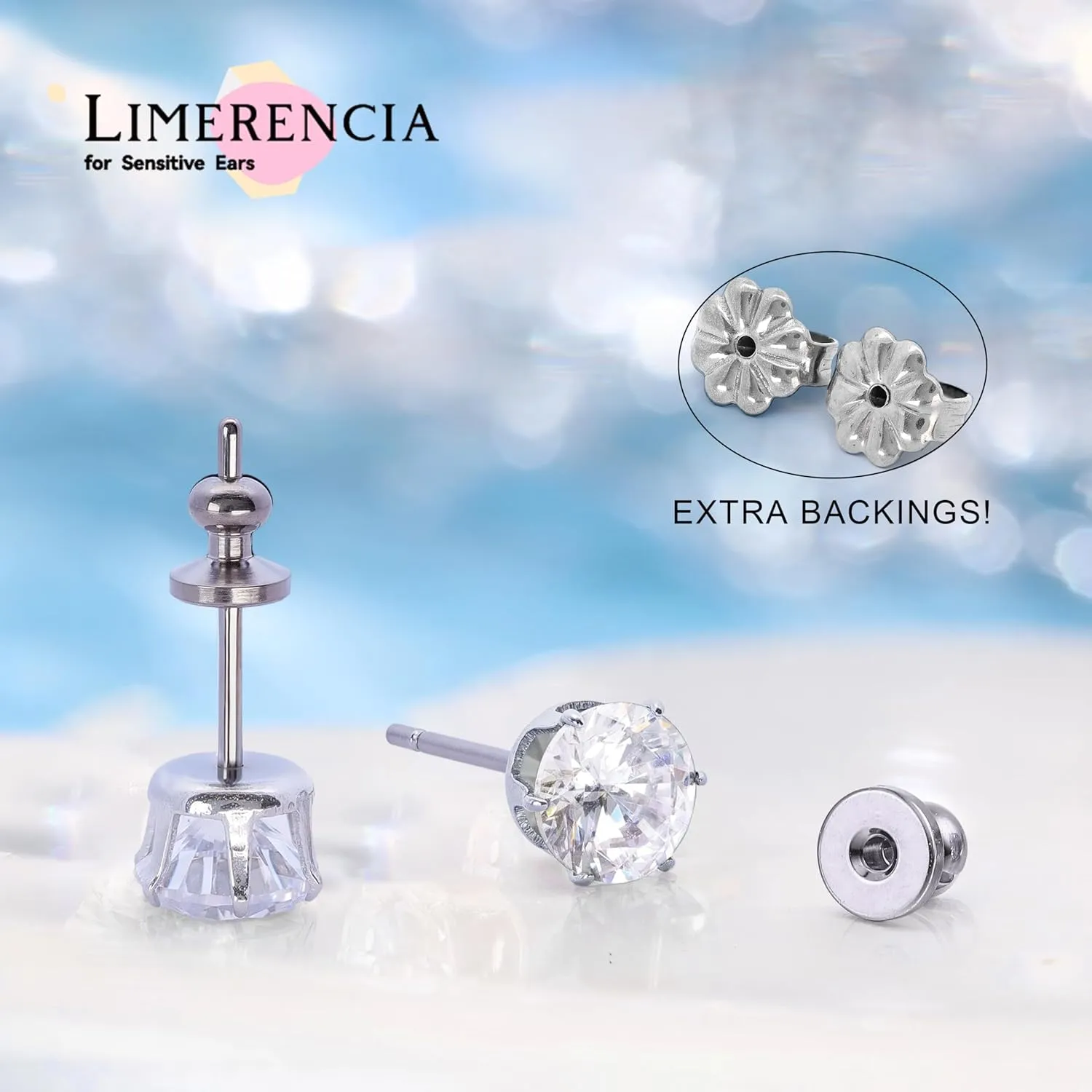 limerencia Pure Titanium Stud Earrings F136 Implant Grade Hypoallergenic Earrings Birthstone Stud Earrings Jewelry Gifts for Women