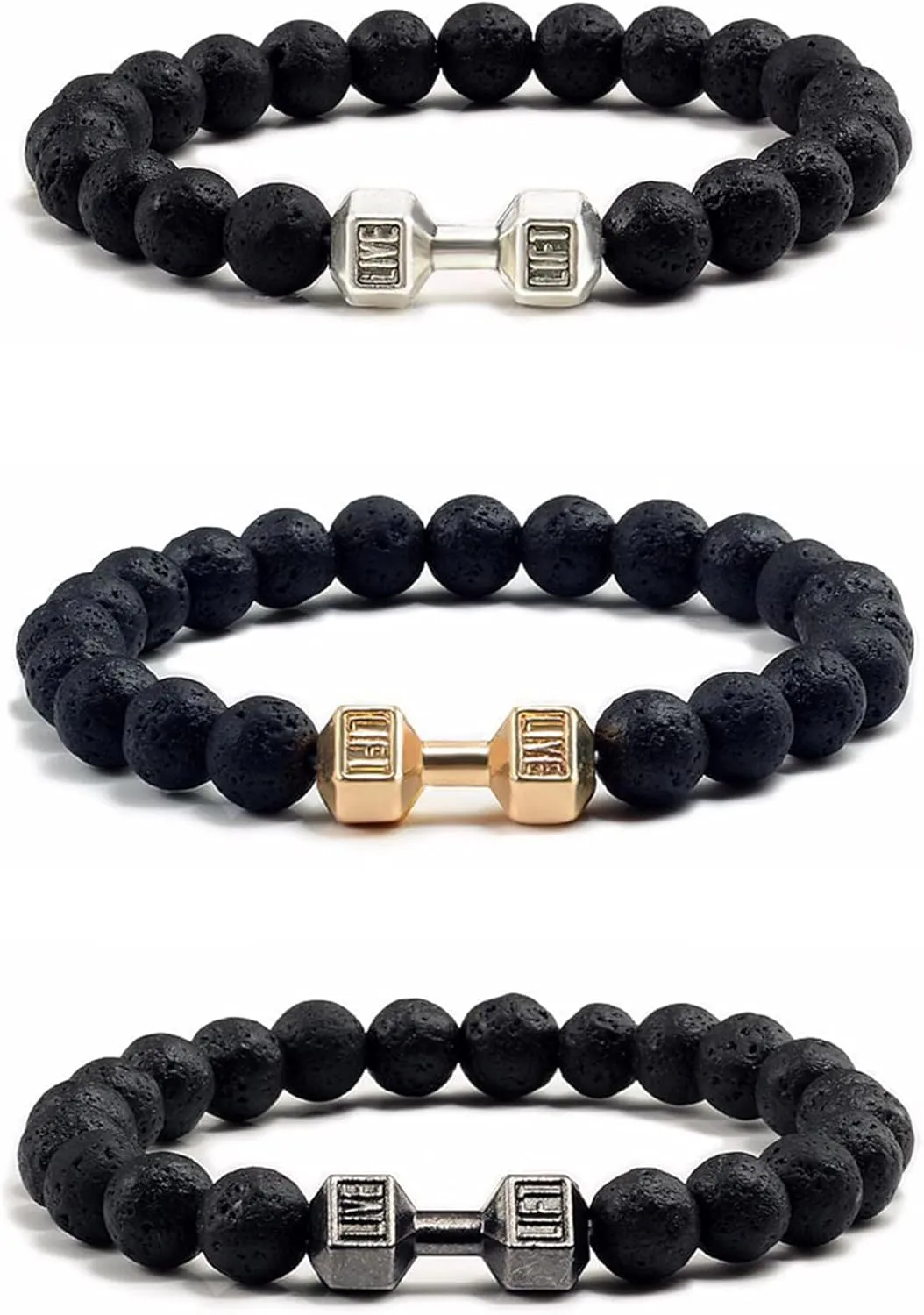 Long tiantian Heavy Bracelet for Mens Heavy Bracelets Dumbell Iron Bracelet Weighted Bracelets for Men Jewelry Gifts for Christmas
