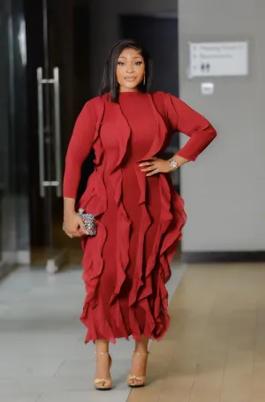 Lovella- Ruffles Layer Plisse Dress (NEW! 3 colors)