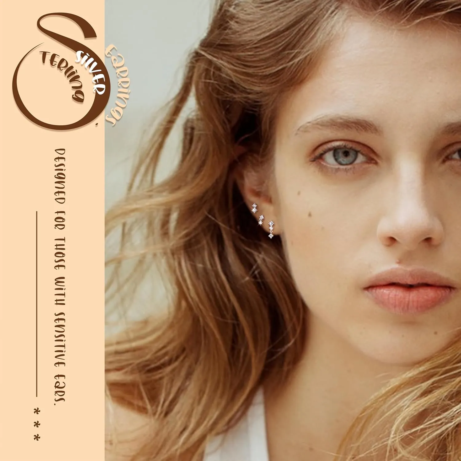 MILACOLATO 3 Pairs 925 Sterling Silver Earrings for Women, Dainty 14K Gold Plated Huggie Hoop Earrings Sets for Multiple Piercing, Hypoallergenic Cartilage Stud Hoop Earrings Stacks Trendy Jewelry Gifts for Women Mother