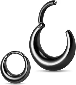 MOQIKAKA16G 8mm Septum Rings - Stainless Steel Segment Nose Rings for Women Men - Hinged Segment Nose Helix Cartilage Clicker Hoop Earrings for Daith Rook Tragus Piercing