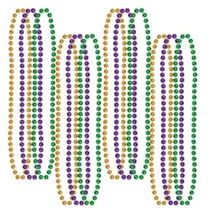 Party Bead Necklaces - Small Round, assorted gold, green, purple