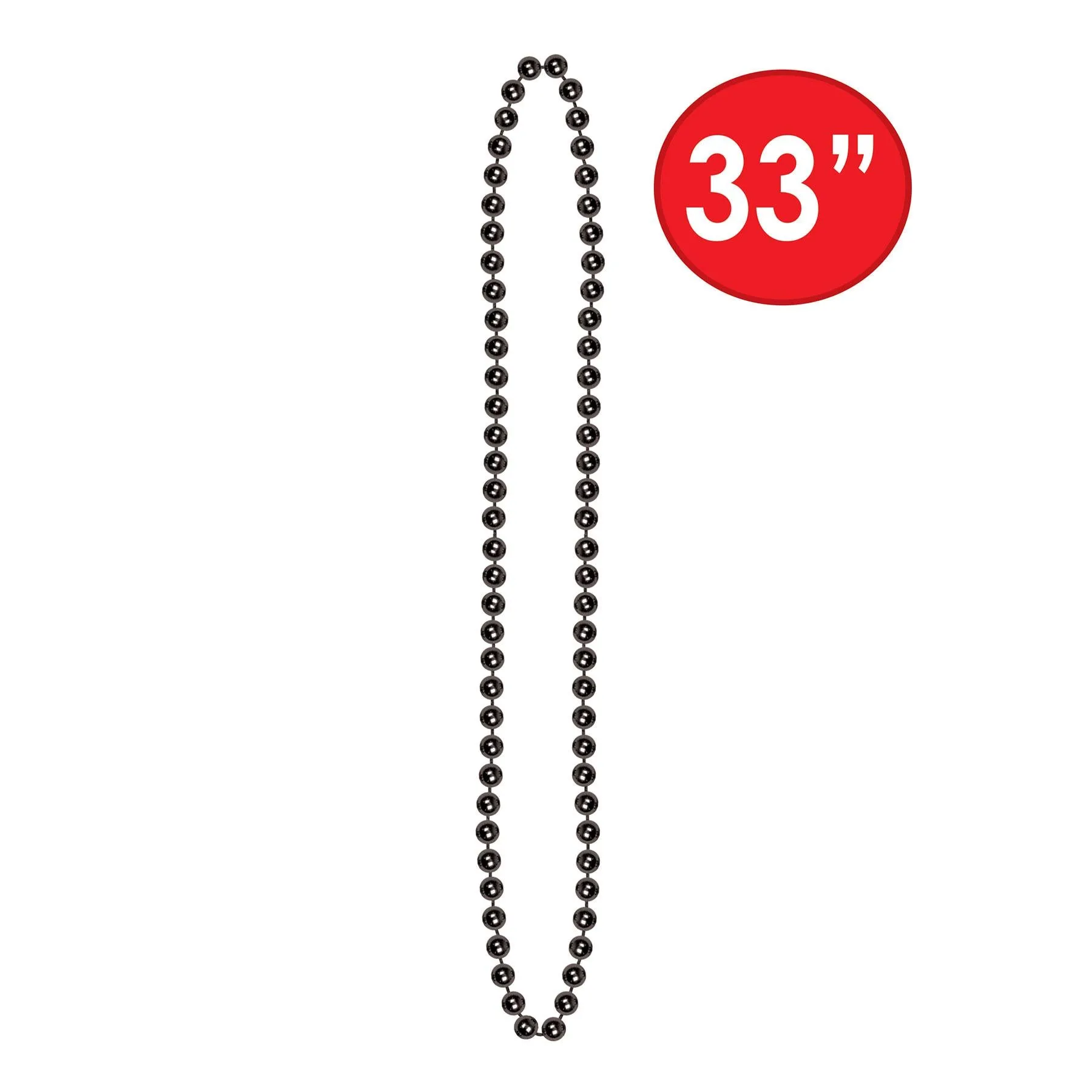 Party Bead Necklaces - Small Round black (12 per Package)