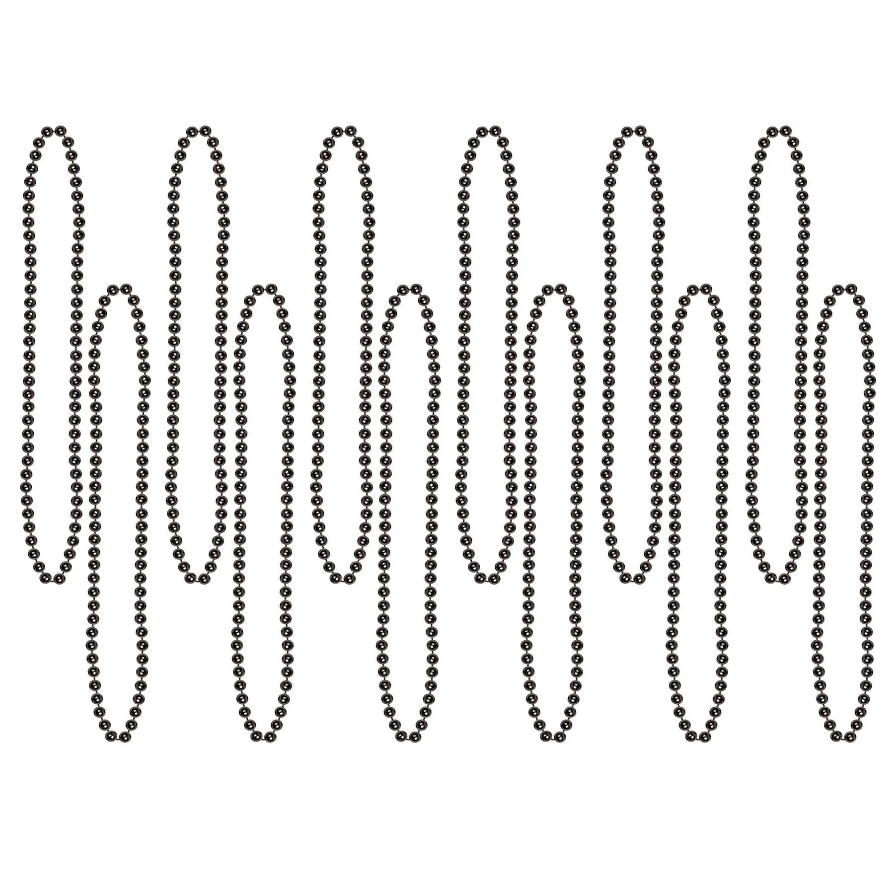Party Bead Necklaces - Small Round black (12 per Package)