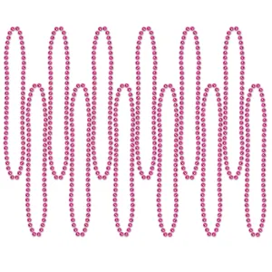 Party Bead Necklaces - Small Round cerise (12 per Package)