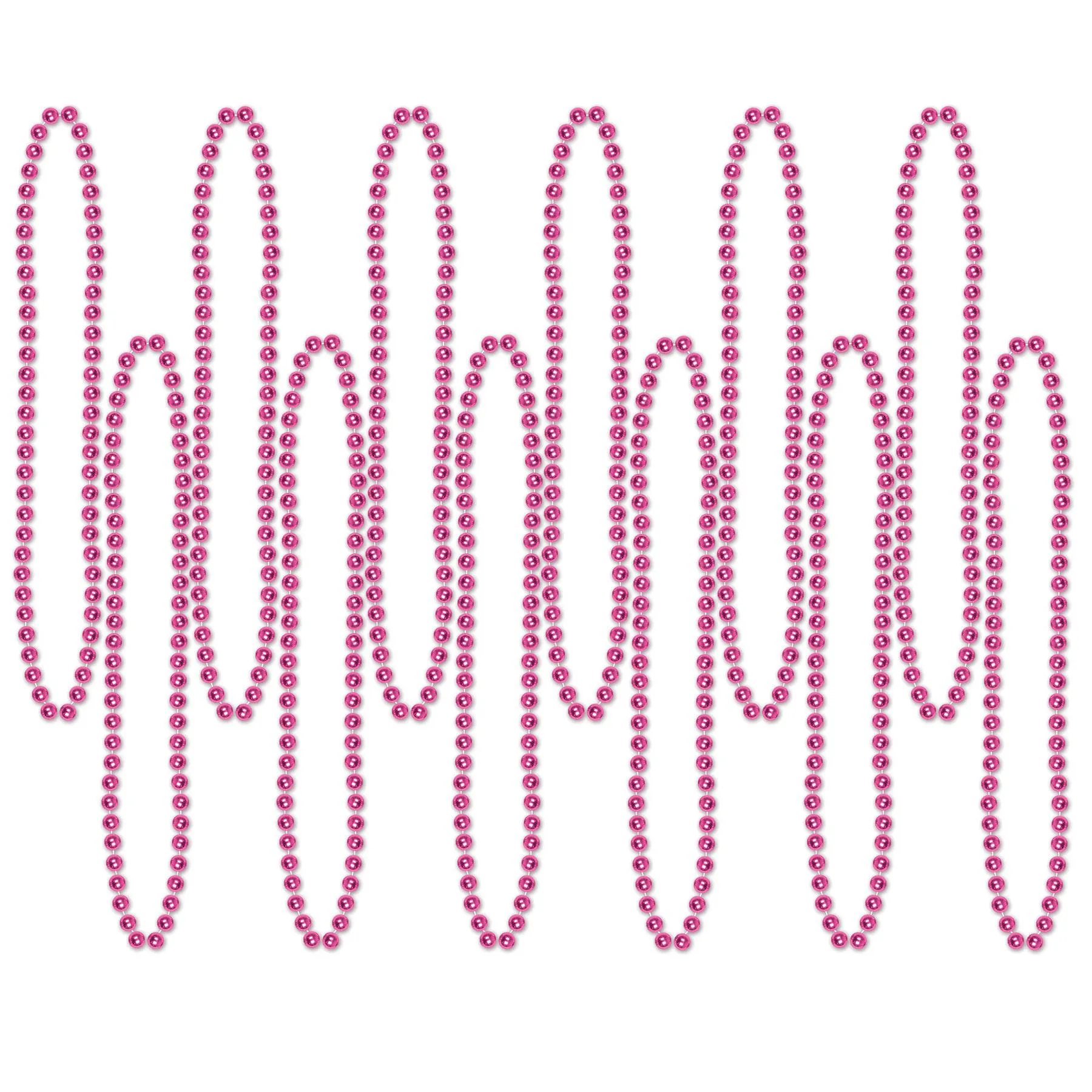 Party Bead Necklaces - Small Round cerise (12 per Package)