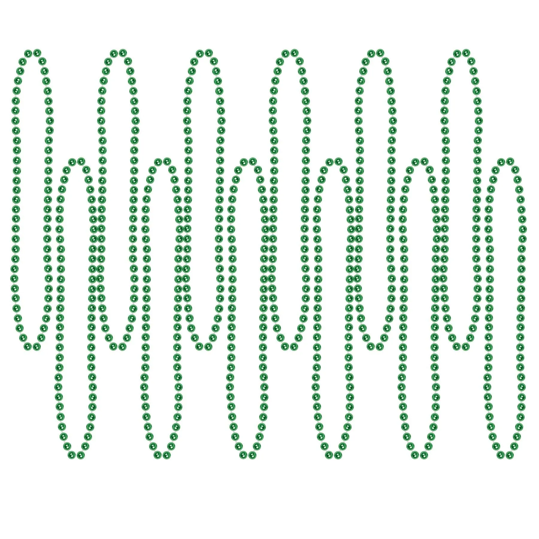 Party Bead Necklaces - Small Round green (12 per Package)