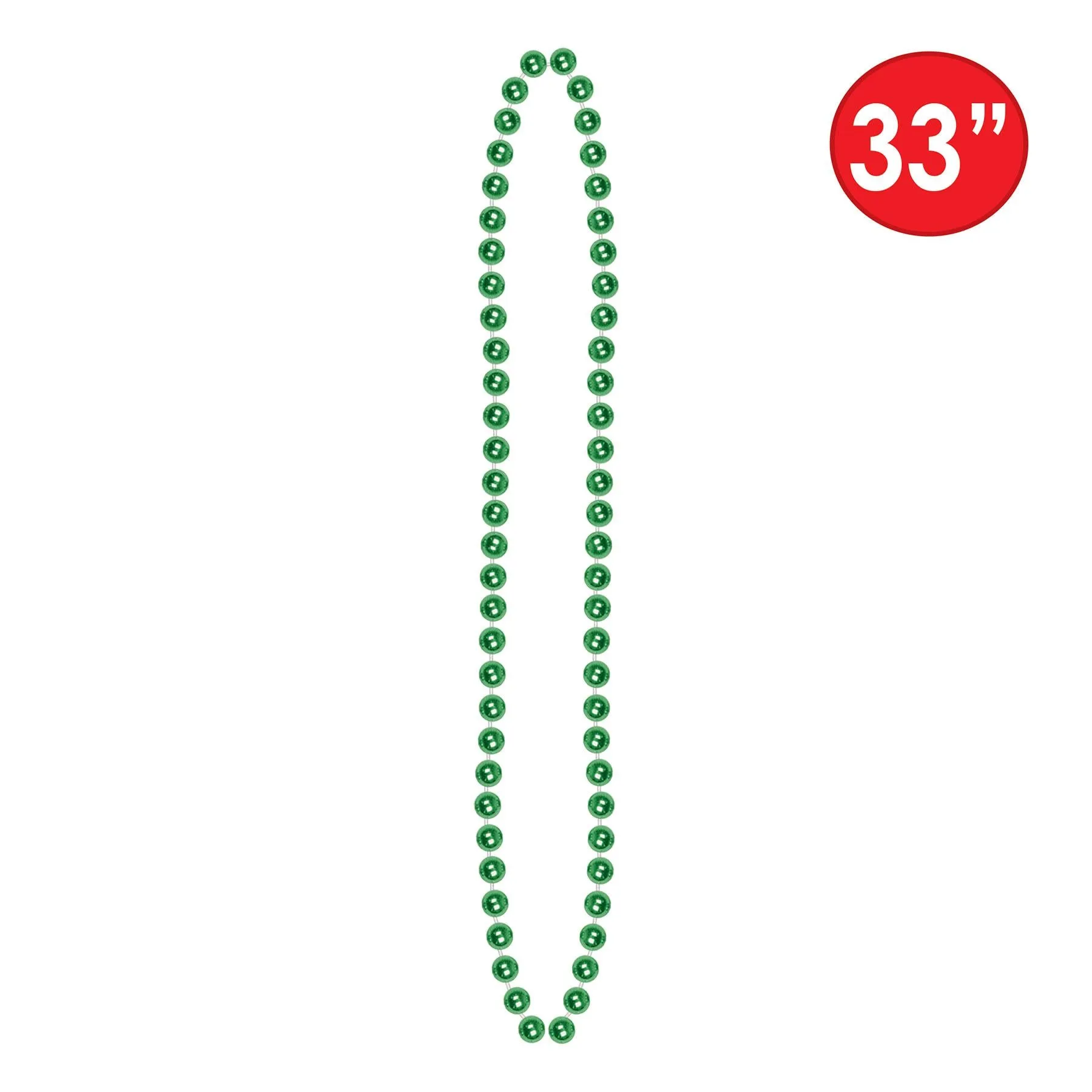 Party Bead Necklaces - Small Round green (12 per Package)