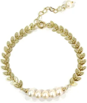 Pearl Bracelets for Women Dainty 14K Gold Bracelet Boho Charm Beaded Bracelets Chain Link Friendship Bracelet Unique Jewelry Gifts for Women