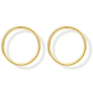 Small Gold Sterling Silver Huggie Hoop Earrings for Women Cartilage Nose Helix Tragus (Gold, 6mm 24 gauge / 1 pair)