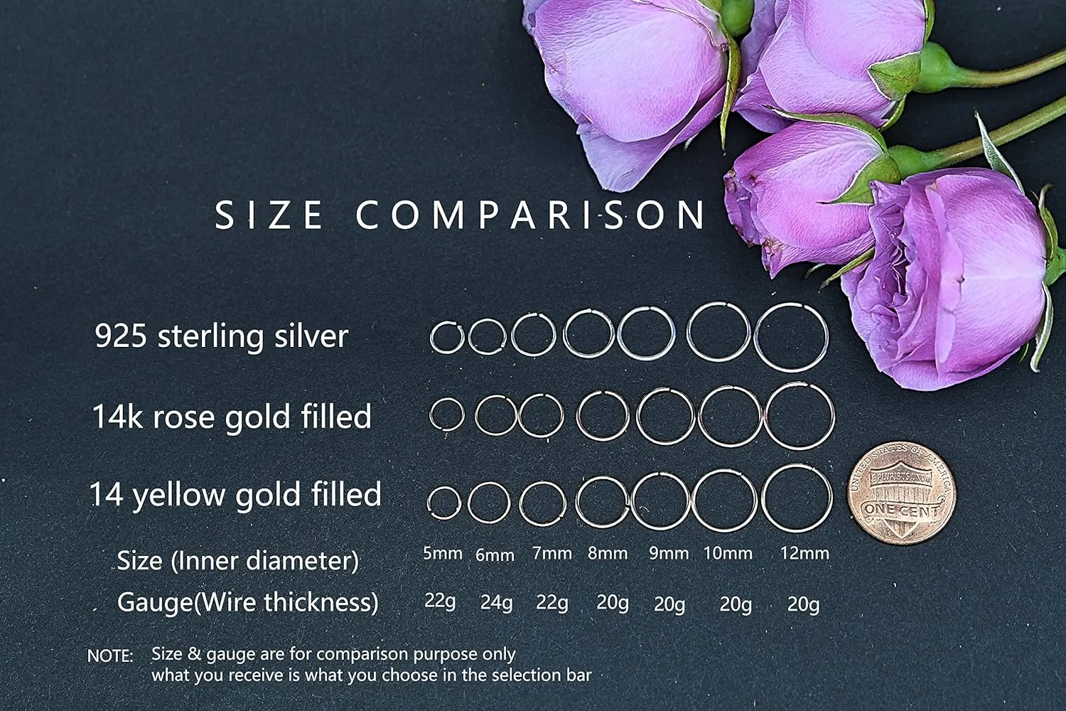 Small Gold Sterling Silver Huggie Hoop Earrings for Women Cartilage Nose Helix Tragus (Gold, 6mm 24 gauge / 1 pair)