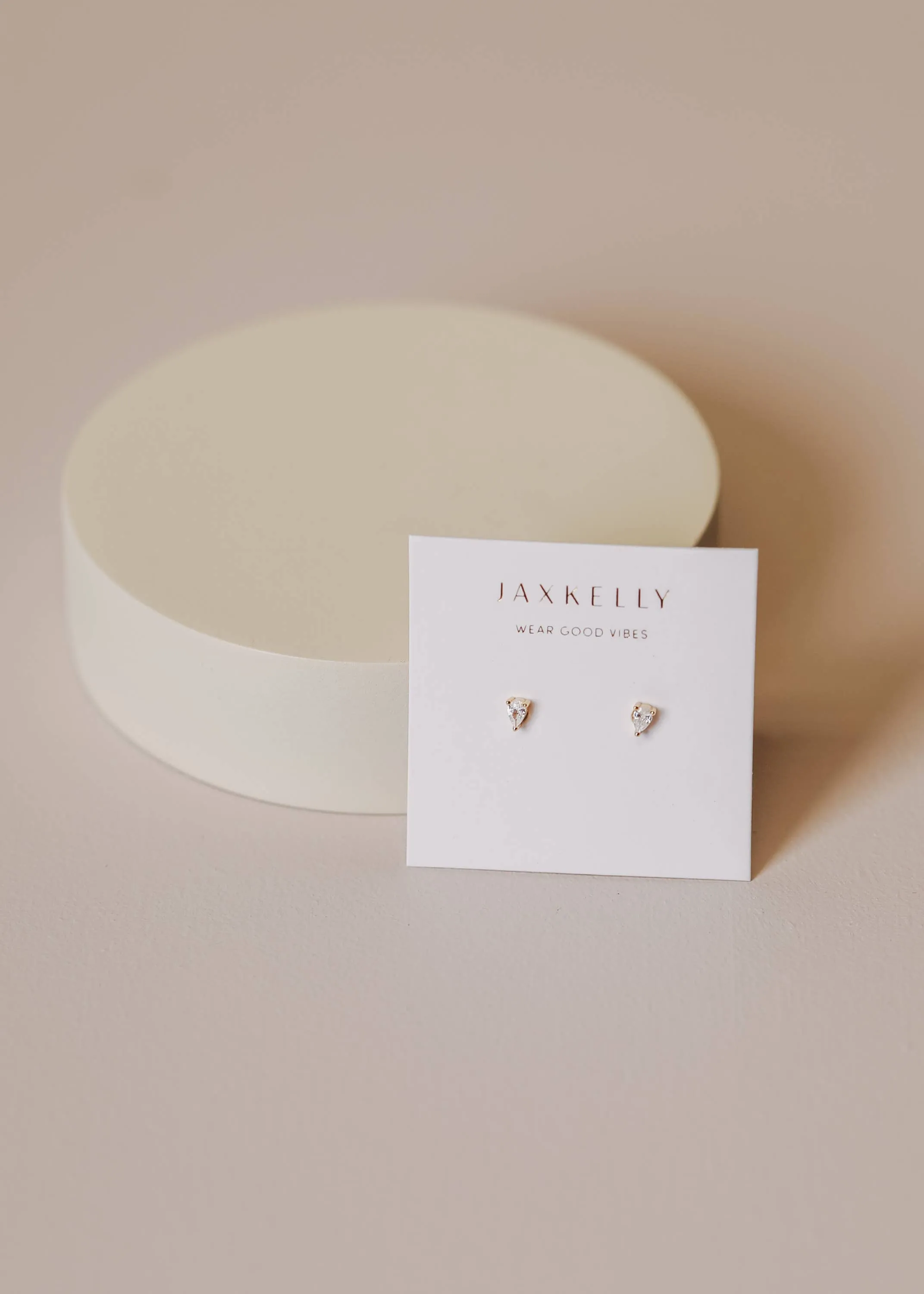 Teardrop Stud- White CZ