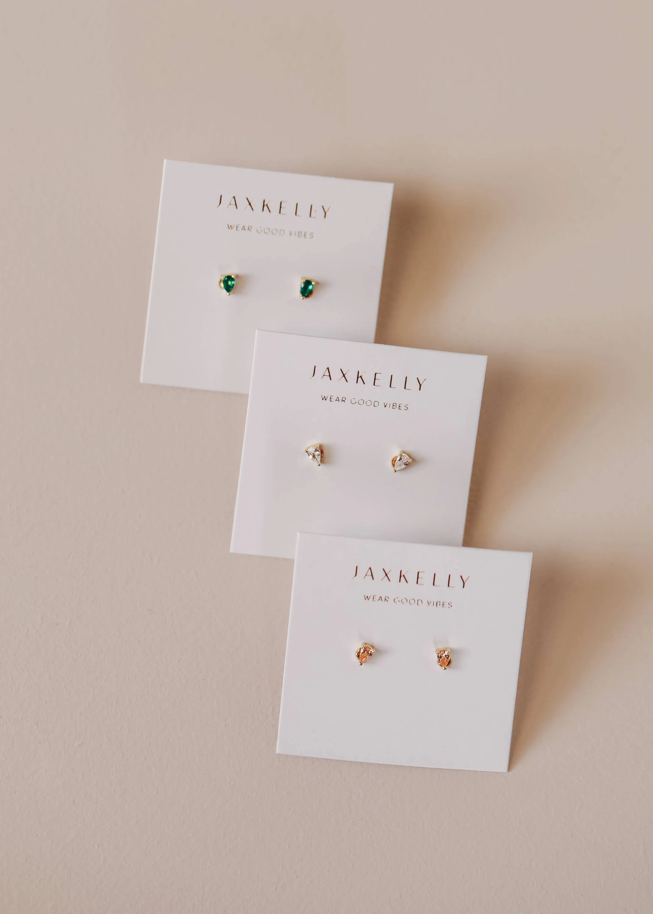 Teardrop Stud- White CZ