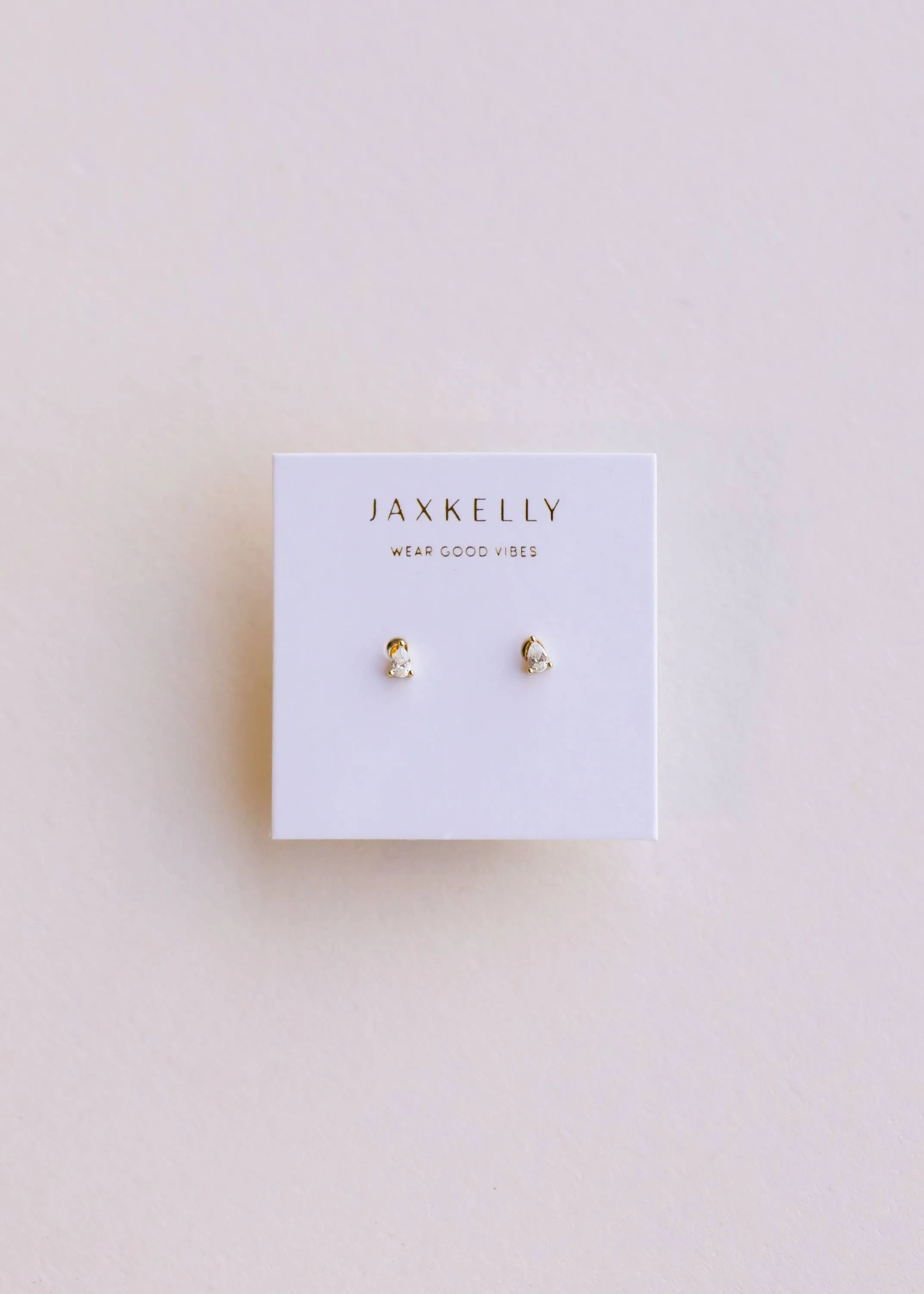 Teardrop Stud- White CZ