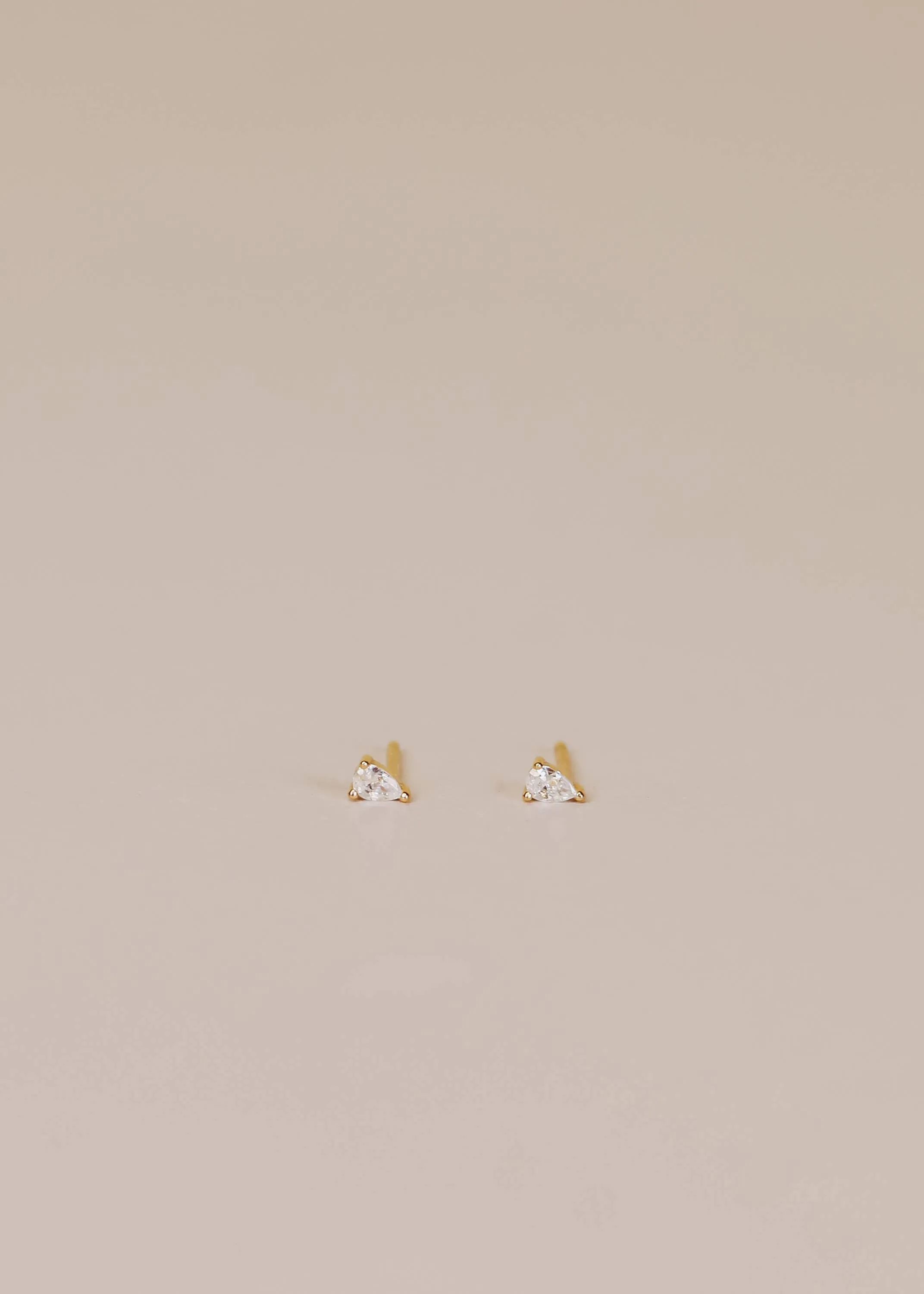 Teardrop Stud- White CZ