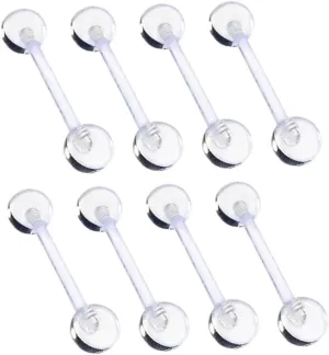 Tongue Retainer Barbell Jewelry Pcs Soft Rod Tongue Rings Industrial Style for Body Piercing