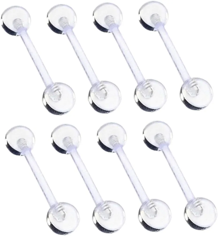 Tongue Retainer Barbell Jewelry Pcs Soft Rod Tongue Rings Industrial Style for Body Piercing