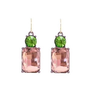 Twin Gem Earring in Pink & Green