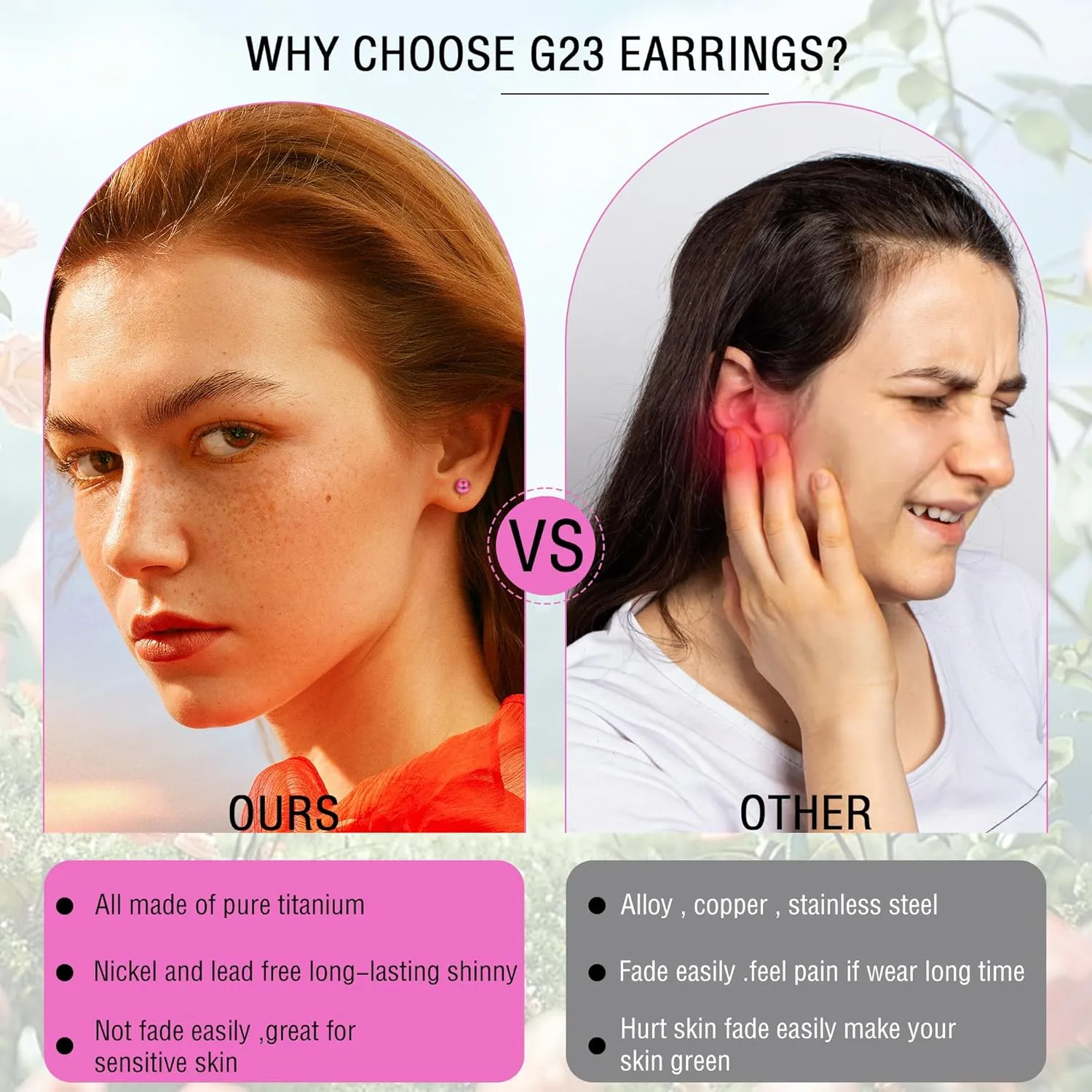 ZDE Women Flat Back Ball Stud Earrings Titanium Hypoallergenic Earrings Stud for Sensitive Ears Simple Classic 3mm-5mm Flat Stud Earring Perfect for Helix Tragus Cartilage Earlobe